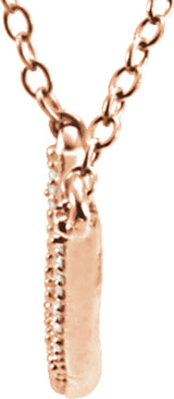 14K Rose Gold 1/6 CTW Natural Diamond Bar 16-18" Necklace