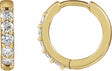14K Yellow Gold .08 CTW Natural Diamond Hinged 10 mm Hoop Earrings