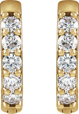 14K Yellow Gold 1/4 CTW Natural Diamond Hinged 12.5 mm Hoop Earrings