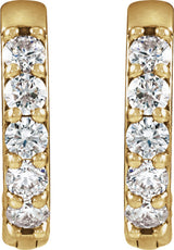 14K Yellow Gold 1/4 CTW Natural Diamond Hinged 12.5 mm Hoop Earrings