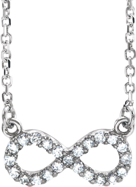 14K White Gold 1/6 CTW Natural Diamond Infinity 17" Necklace