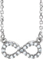 14K White 1/8 CTW Natural Diamond Infinity 16 1/2" Necklace