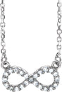 14K White 1/10 CTW Natural Diamond Infinity 16 1/2" Necklace 