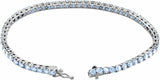 14K White Gold Natural Aquamarine Line 7.25" Bracelet