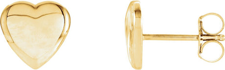14K Yellow Gold Heart Earrings