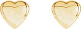 14K Yellow Gold Heart Earrings