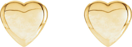 14K Yellow Gold Heart Earrings