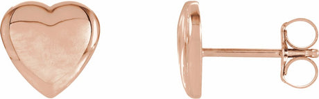 14K Rose Gold Heart Earrings