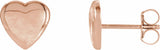 14K Rose Gold Heart Earrings
