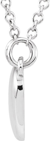14K White Heart 18" Necklace