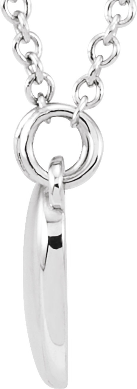 14K White Heart 18" Necklace