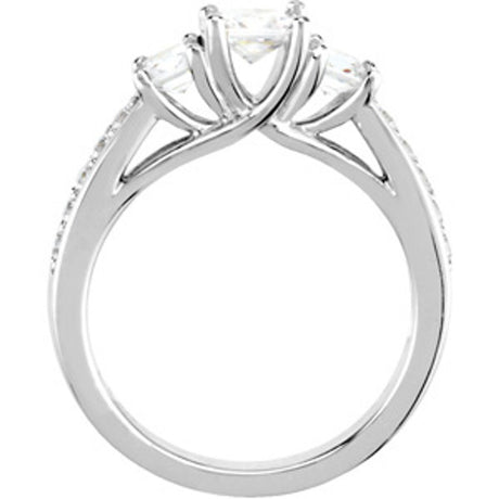 14K White 7/8 CTW Natural Diamond Engagement Ring