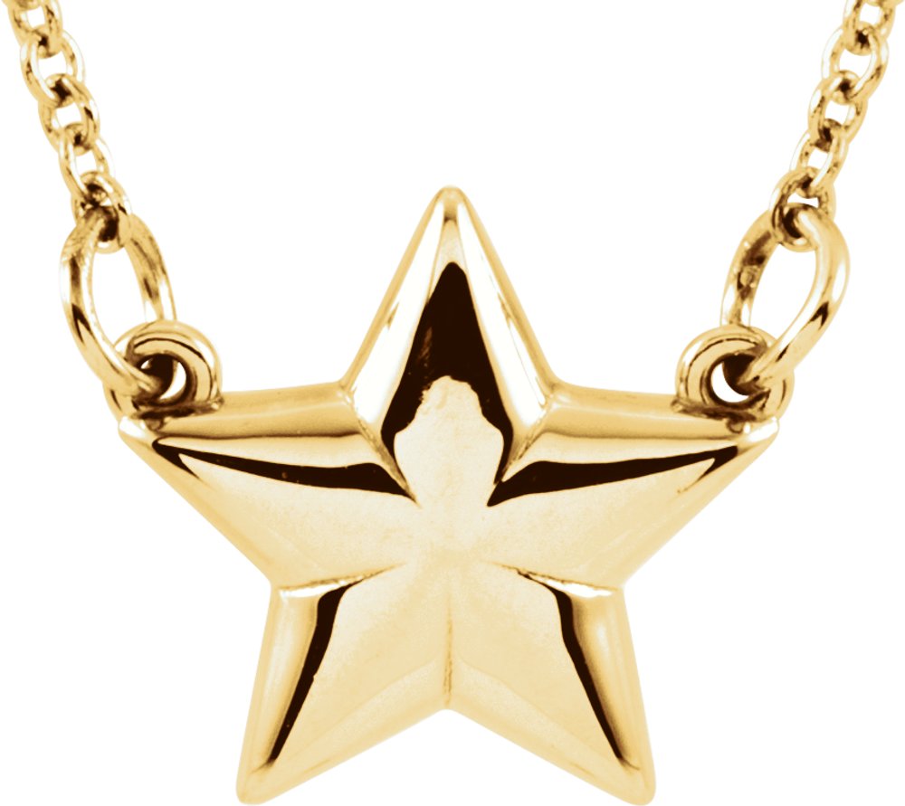 14K Yellow Star 18" Necklace