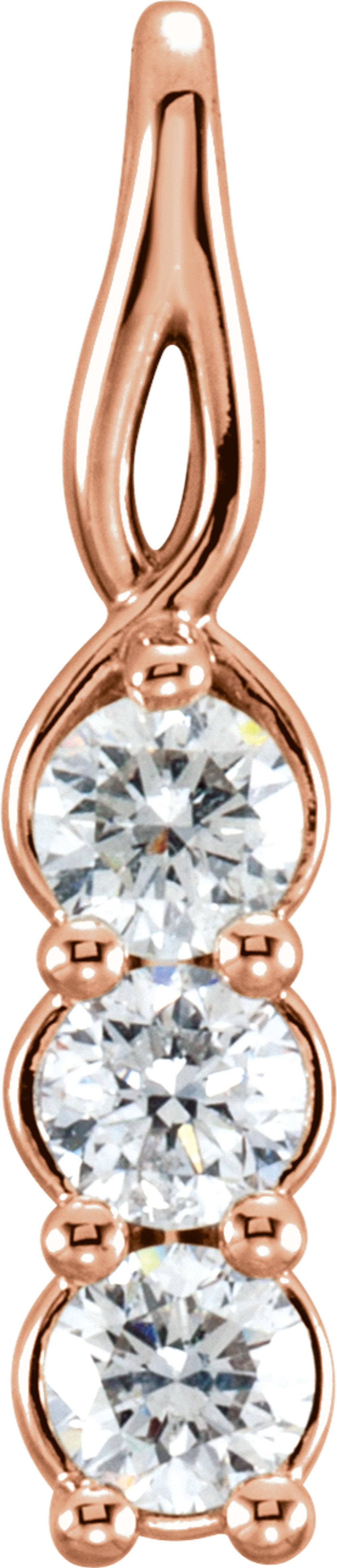 14K White Gold 1/4 CTW Natural Diamond Three-Stone Pendant