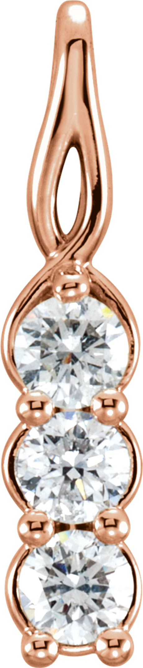 14K White Gold 1/4 CTW Natural Diamond Three-Stone Pendant
