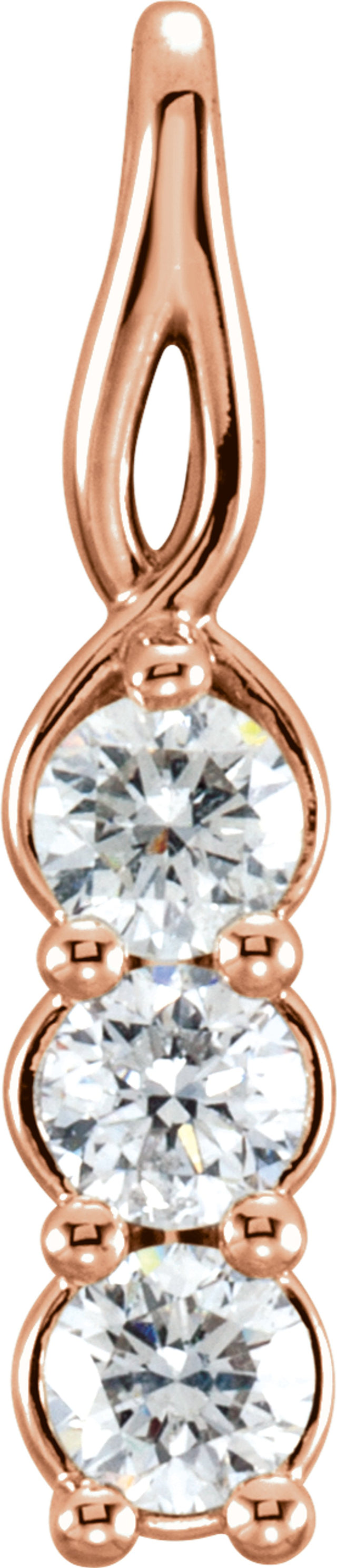 14K White Gold 1/4 CTW Natural Diamond Three-Stone Pendant