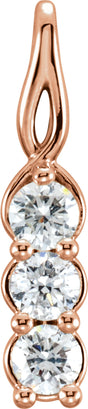 14K White Gold 1/4 CTW Natural Diamond Three-Stone Pendant