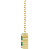 14K Yellow Gold Lab-Grown Emerald Cluster 18" Necklace