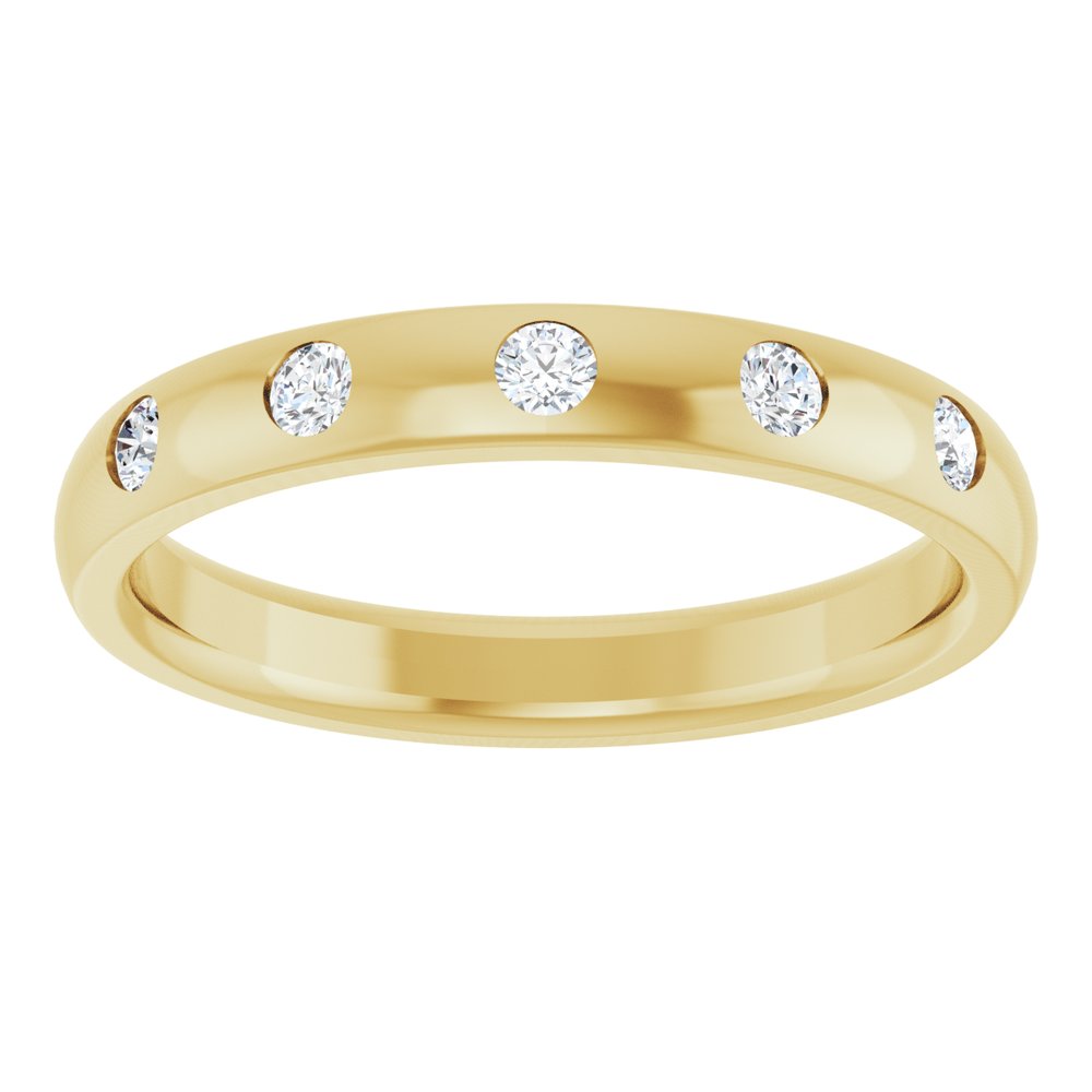 14K Yellow Gold .02 CTW Natural Diamond Anniversary Band Size 4