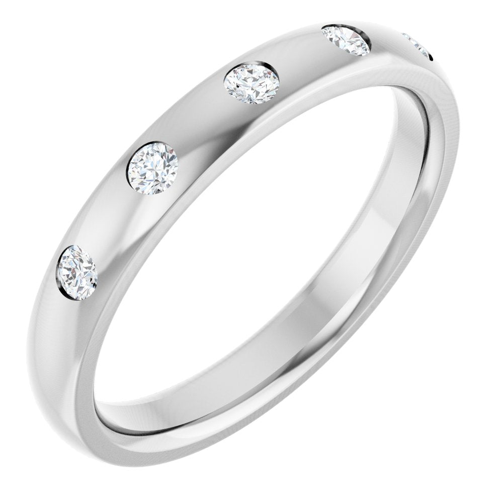14K White Gold .02 CTW Natural Diamond Anniversary Band Size 7
