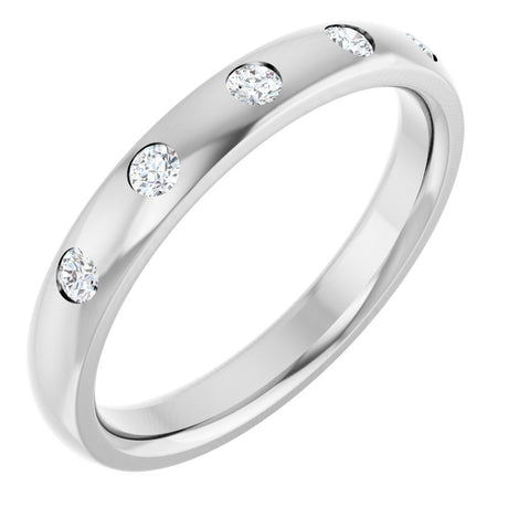 14K White Gold .02 CTW Natural Diamond Anniversary Band Size 7