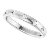 14K White Gold .02 CTW Natural Diamond Anniversary Band Size 7