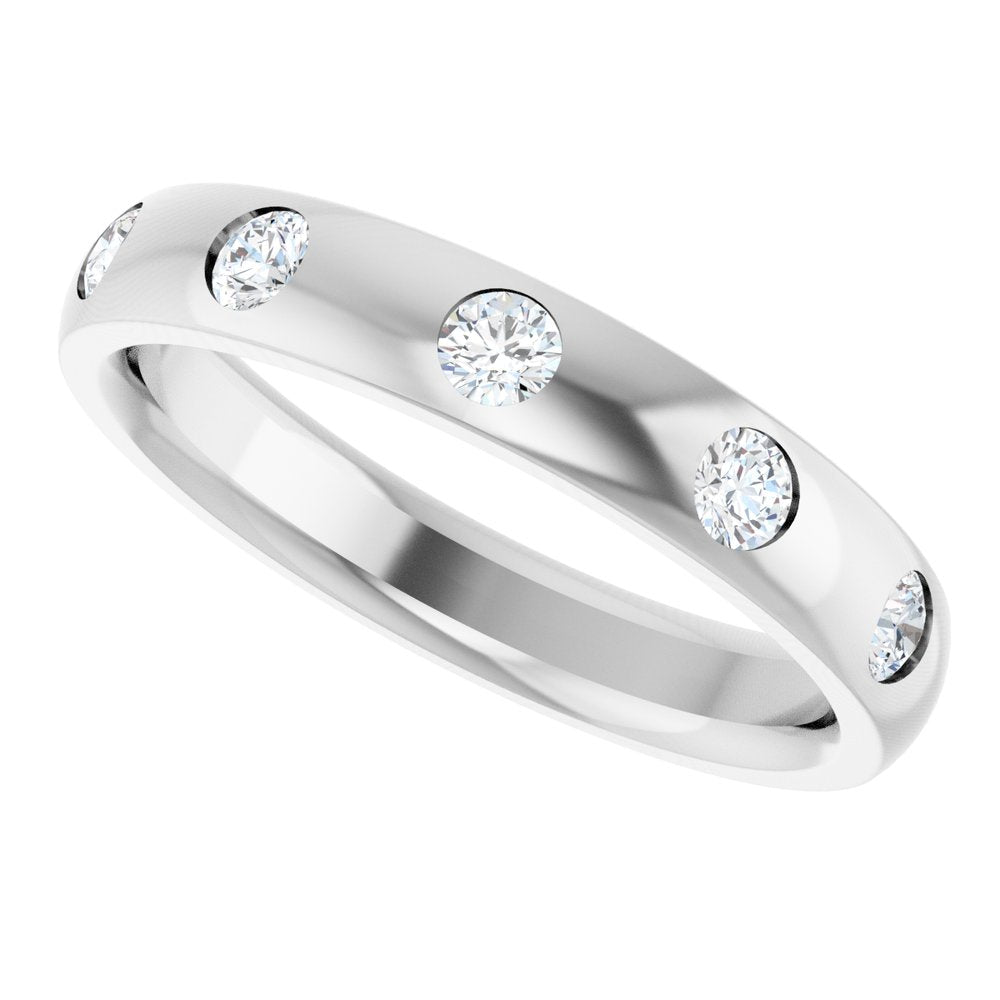 Platinum .07 CTW Natural Diamond Anniversary Band Size 6