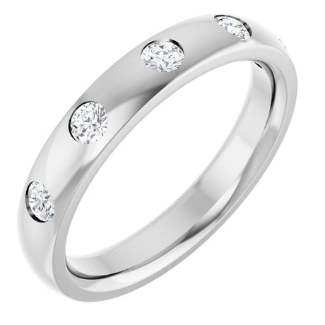 Platinum .07 CTW Natural Diamond Anniversary Band Size 6