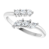 14K White Gold 1/3 CTW Lab-Grown Diamond Bypass Ring