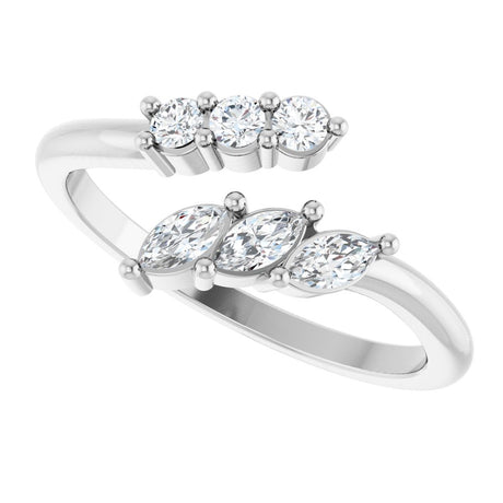 14K White Gold 1/3 CTW Lab-Grown Diamond Bypass Ring