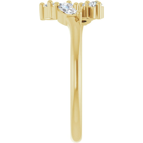 14K Yellow Gold 1/3 CTW Natural Diamond Bypass Ring