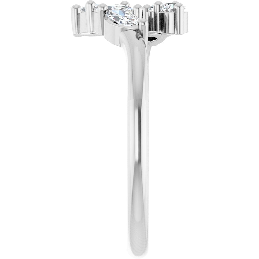 14K White Gold 1/3 CTW Lab-Grown Diamond Bypass Ring