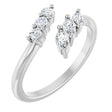 14K White Gold 1/3 CTW Lab-Grown Diamond Bypass Ring