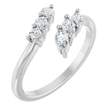 14K White Gold 1/3 CTW Lab-Grown Diamond Bypass Ring