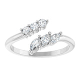 14K White Gold 1/3 CTW Lab-Grown Diamond Bypass Ring