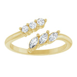 14K Yellow Gold 1/3 CTW Natural Diamond Bypass Ring