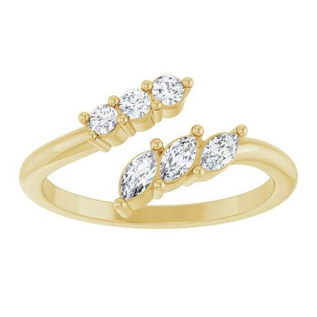 14K Yellow Gold 1/3 CTW Lab-Grown Diamond Bypass Ring