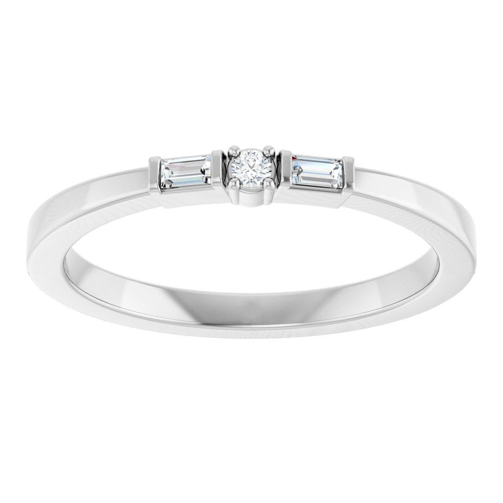 14K White Gold .08 CTW Natural Diamond Stackable Ring