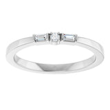 14K White Gold .08 CTW Natural Diamond Stackable Ring