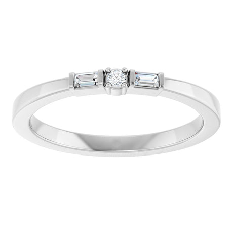 14K White Gold .08 CTW Natural Diamond Stackable Ring