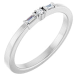 14K White Gold .08 CTW Natural Diamond Stackable Ring