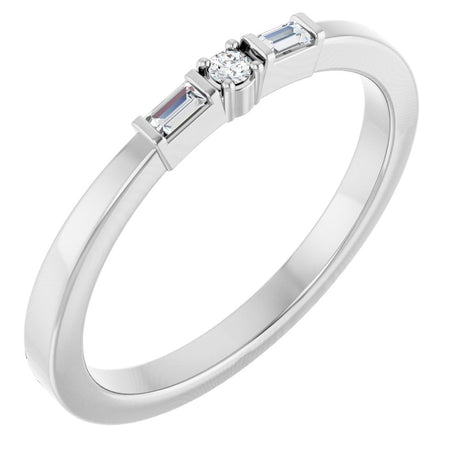 14K White Gold .08 CTW Natural Diamond Stackable Ring