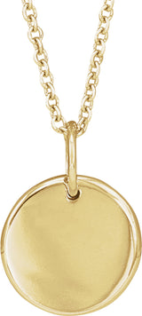 14K Yellow Engravable .005 CT Natural Diamond 16-18" Necklace