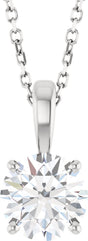 14K White Gold 1 1/4 CT Lab-Grown Diamond 18" Necklace