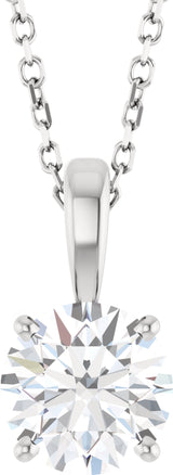 14K White Gold 1 1/4 CT Lab-Grown Diamond 18" Necklace