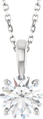 14K White Gold 1 1/4 CT Lab-Grown Diamond 18" Necklace
