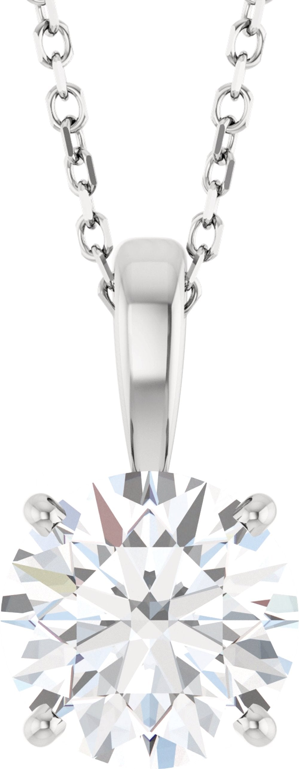 14K White Gold 2 CT Lab-Grown Diamond 18" Necklace