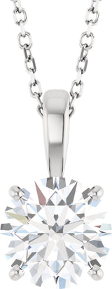 14K White Gold 2 CT Lab-Grown Diamond 18" Necklace