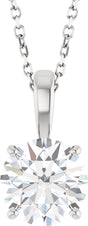 14K White Gold 2 CT Lab-Grown Diamond 18" Necklace