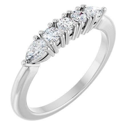 14K White Gold 3/8 CTW Natural Diamond Anniversary Band